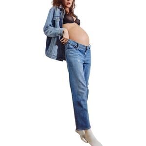 Hatch 'The Boyfriend' Blue Cotton Maternity Denim Jean Size 30